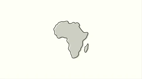 African map icon motion graphic animation design, line art africa map clip .. 스톡 동영상 246656130