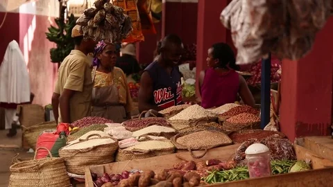 African market Stock Footage 70931935