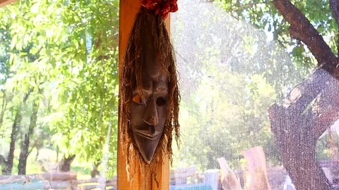 African mask Stock Footage 93399083