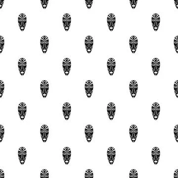 African mask pattern seamless Stock Illustration