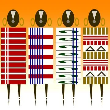 African men Stock Illustration