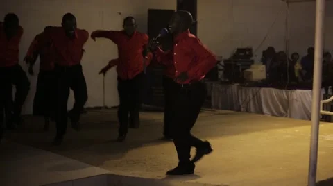 African Men Singing and Dancing in Church in Kabale, Uganda Stock Footage 40909835