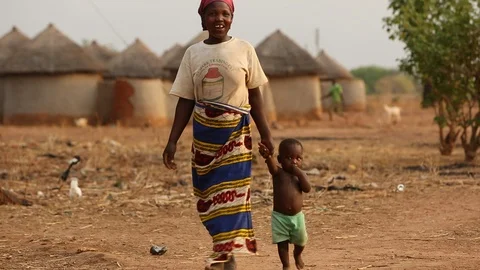 African mother and child holding hands i... | Stock Video | Pond5