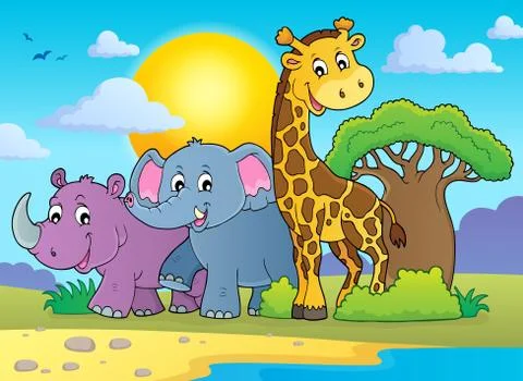 African nature theme image Stock Illustration