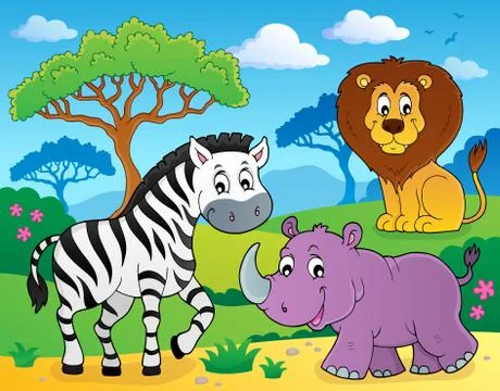 African nature theme image Stock-Illustration