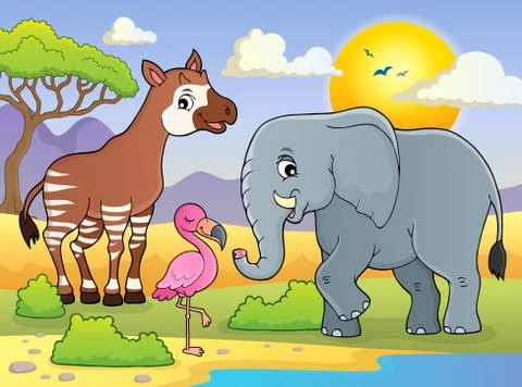 African nature theme image Stock Illustration