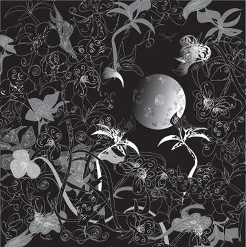 African Night Pattern Illustrazione stock