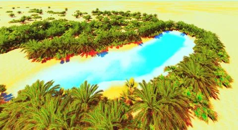 African oasis Stock Illustration