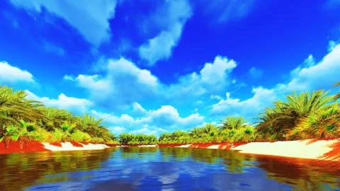 African oasis Stock Illustration