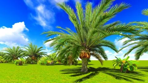 African oasis Stock Illustration