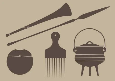 African Objects Pack Stock Illustration