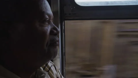 African passengers on a moving old train, Tanzania Africa Stock Footage 132224118
