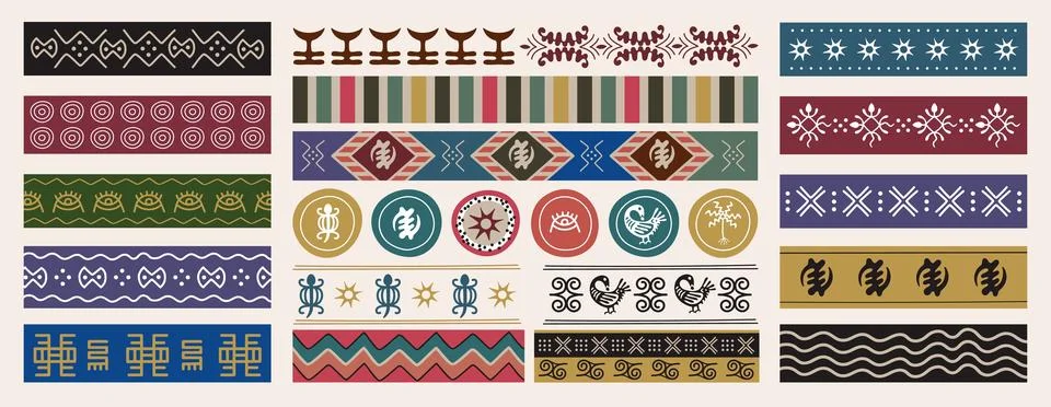 African pattern. Mexican traditional shape. Indian culture ornament. Ethnic.. Stock Illustration