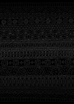 African Pattern Minimal Black Stockillustratie