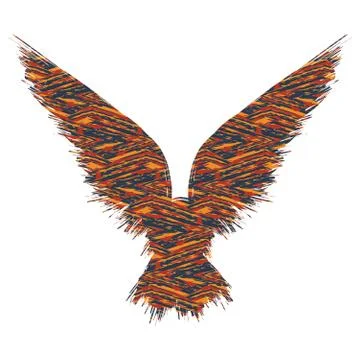 African pattern raven Stock Illustration