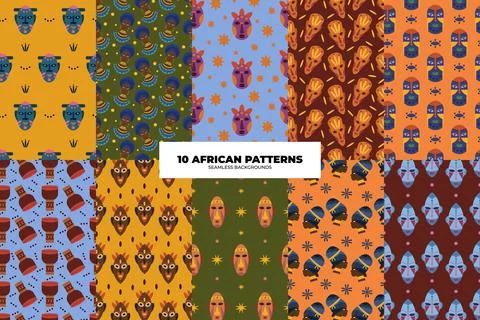 African Pattern Set Stockillustratie