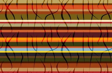 African pattern textile background, Seamless Print fabric, tribal striped motifs Stock Illustration