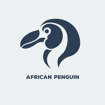 African penguin logo vector Stock Illustration