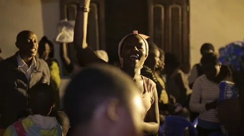 African People Singing and Dancing in Church in Kabale, Uganda Stock Footage 40909541