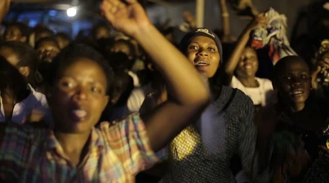 African People Singing and Dancing in Church in Kabale, Uganda Stock Footage 40910571