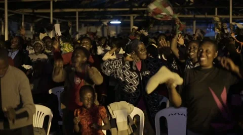 African People Singing and Dancing in Church in Kabale, Uganda Stock Footage 40910627
