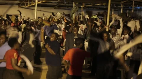 African People Singing and Dancing in Church in Kabale, Uganda Stock Footage 40910795