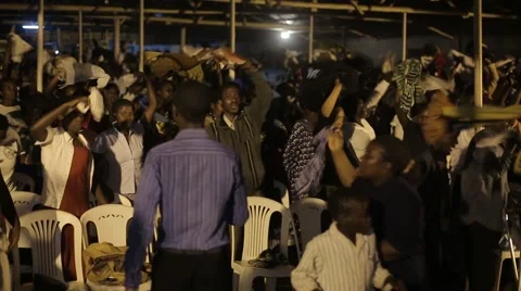 African People Singing and Dancing in Church in Kabale, Uganda Stock Footage 40910836