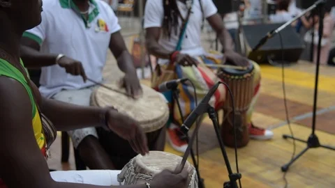 African percussionists Stock Footage 91574766