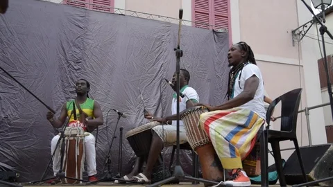 African percussionists Stock Footage 91574797