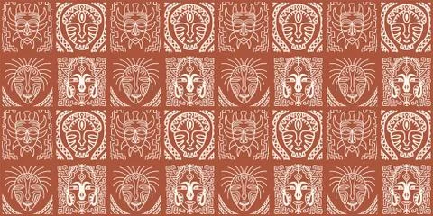 African print, seamless vector pattern in traditional African manner. Ethnic  Stock Illustration