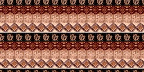 African print, seamless vector pattern in traditional African manner. Ethnic  Illustrazione stock