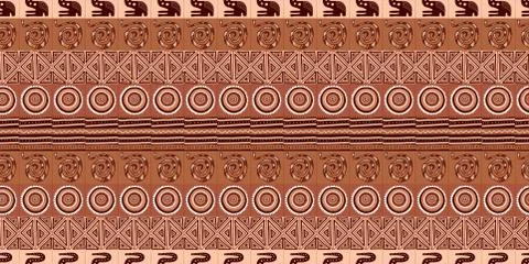 African print, seamless vector pattern in traditional African manner. Ethnic  Illustrazione stock