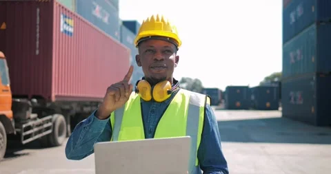 African professional engineer worker rechecking stock of factory Stock Footage 166991850