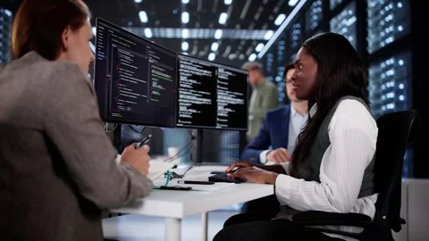 African Programmer Developing Code Methodologies Stock Footage 311178048