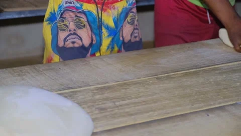 African rolling bread with hands front view 動画素材 157562657