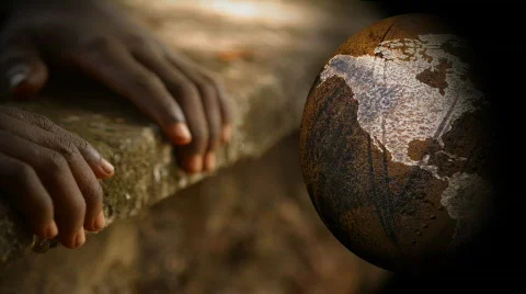 African Rotating Globe Stock Footage 753877