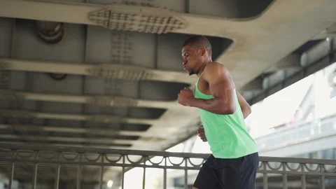 African runner breathing properly Video stock 117065070