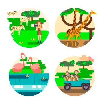 African safari concept Stock Illustration