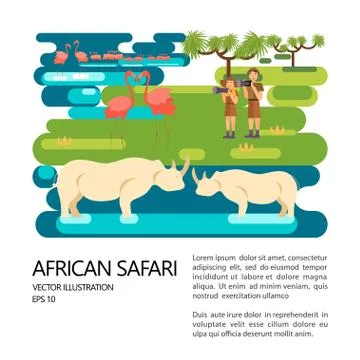 African safari guide concept Stock Illustration