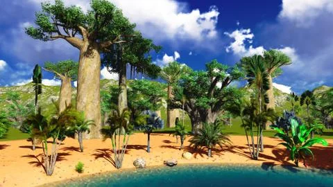 African savannah Stock Illustration