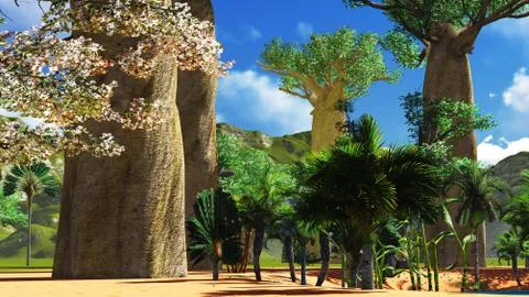 African savannah Stock Illustration