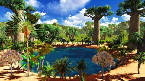 African savannah Stock Illustration