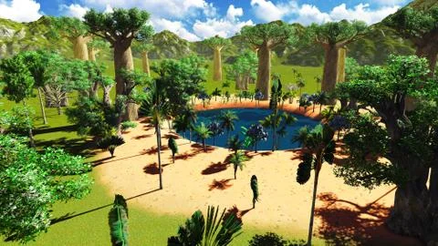 African savannah 库存插图