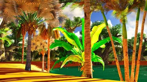 African savannah Stock Illustration