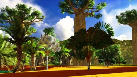 African savannah Stock Illustration