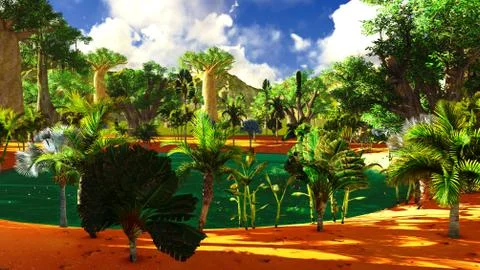 African savannah Stock Illustration