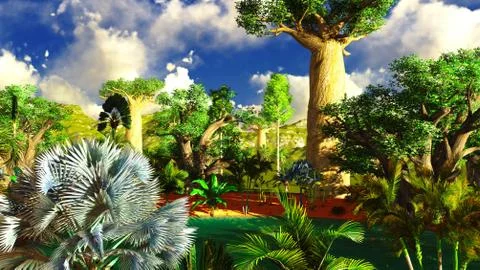 African savannah Stock Illustration