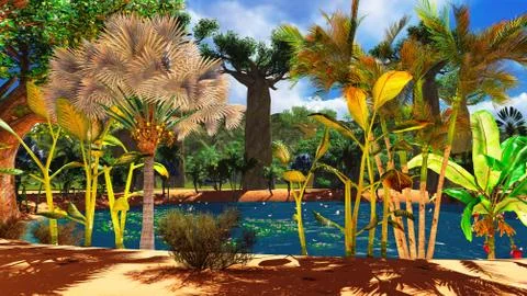 African savannah Stock Illustration