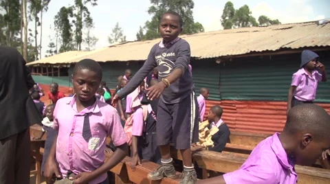 African School Boy Jumping in Slow Motion in Kabale, Uganda Stock Footage 40927796