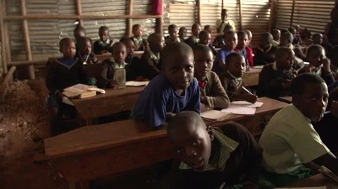 African School Children Looking at Camera in Kabale, Uganda Stock Footage 40928412